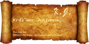 Krámer Julianna névjegykártya