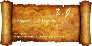 Krámer Julianna névjegykártya